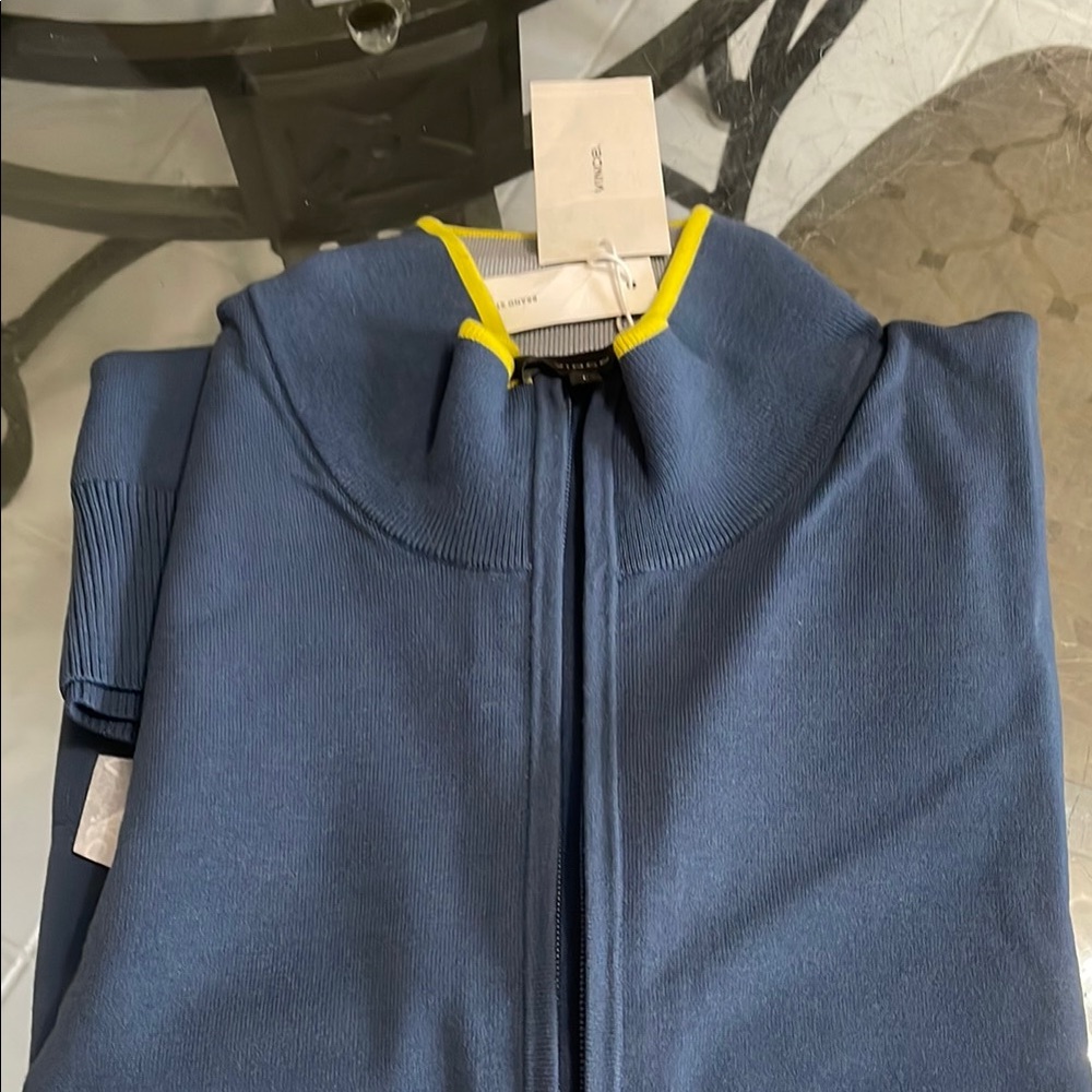 Blue and Yellow Zip-Up Jacket